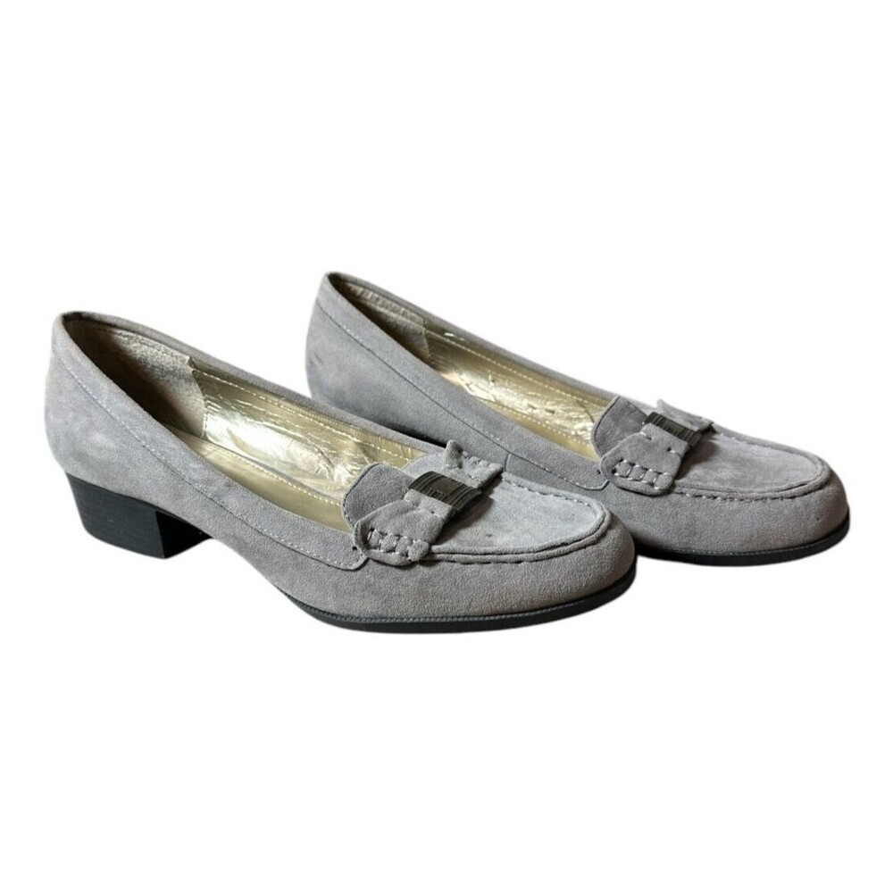 Chaps Percy Gray Fabric Slip On Shoes 1.5‎ in heel Women's Size 8.5